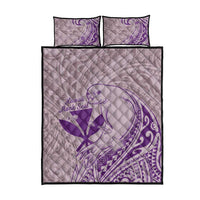 Hawaii Monk Seal and Map Quilt Bed Set Polynesian Kanaka Maoli Violet Vibe