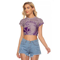 Hawaii Monk Seal and Map Raglan Cropped T Shirt Polynesian Kanaka Maoli Violet Vibe