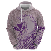 Hawaii Monk Seal and Map Zip Hoodie Polynesian Kanaka Maoli Violet Vibe