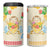 Kawaii Turtle 4 in 1 Can Cooler Tumbler Aloha Hibiscus Flowers