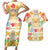 Kawaii Turtle Couples Matching Short Sleeve Bodycon Dress and Hawaiian Shirt Aloha Hibiscus Flowers