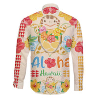 Kawaii Turtle Family Matching Long Sleeve Bodycon Dress and Hawaiian Shirt Aloha Hibiscus Flowers LT9 - Polynesian Pride