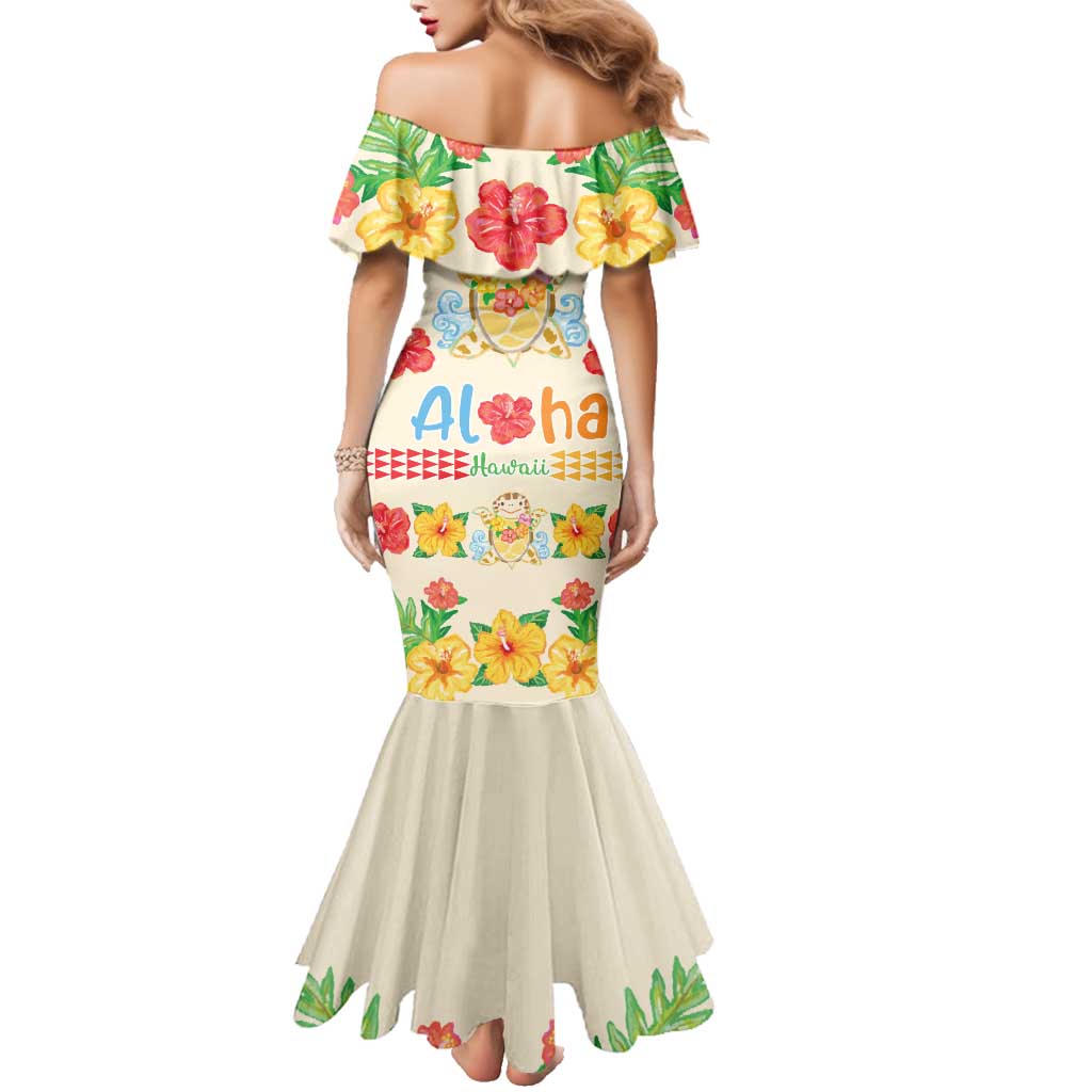 Kawaii Turtle Family Matching Mermaid Dress and Hawaiian Shirt Aloha Hibiscus Flowers LT9 - Polynesian Pride