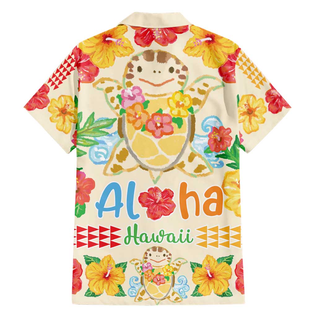 Kawaii Turtle Family Matching Short Sleeve Bodycon Dress and Hawaiian Shirt Aloha Hibiscus Flowers LT9 - Polynesian Pride