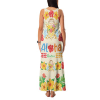 Kawaii Turtle Family Matching Tank Maxi Dress and Hawaiian Shirt Aloha Hibiscus Flowers