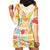 Kawaii Turtle Hoodie Dress Aloha Hibiscus Flowers