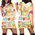 Kawaii Turtle Hoodie Dress Aloha Hibiscus Flowers