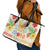 Kawaii Turtle Leather Tote Bag Aloha Hibiscus Flowers