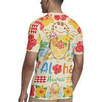 Kawaii Turtle Rugby Jersey Aloha Hibiscus Flowers