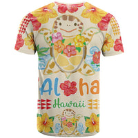 Kawaii Turtle T Shirt Aloha Hibiscus Flowers