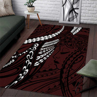 Polynesian Girl Tribal Tattoo Area Rug Oxbood Vibe LT9 Oxblood - Polynesian Pride