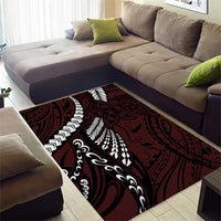 Polynesian Girl Tribal Tattoo Area Rug Oxbood Vibe LT9 - Polynesian Pride