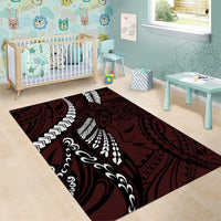 Polynesian Girl Tribal Tattoo Area Rug Oxbood Vibe LT9 - Polynesian Pride