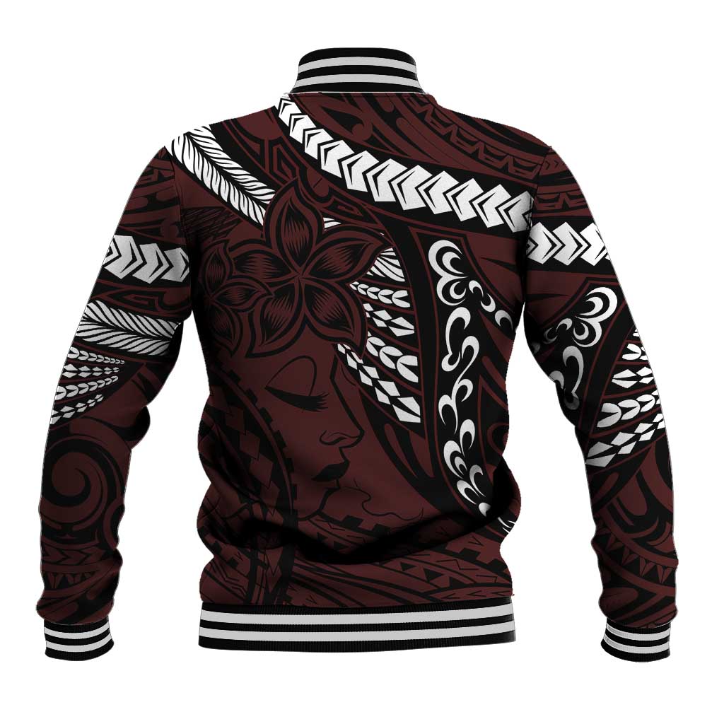 Polynesian Girl Tribal Tattoo Baseball Jacket Oxbood Vibe
