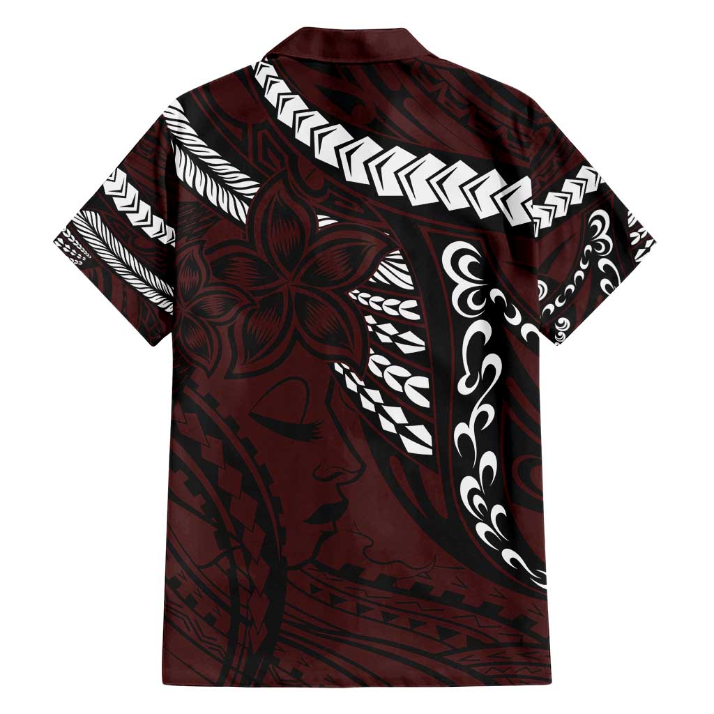 Polynesian Girl Tribal Tattoo Family Matching Long Sleeve Bodycon Dress and Hawaiian Shirt Oxbood Vibe LT9 - Polynesian Pride