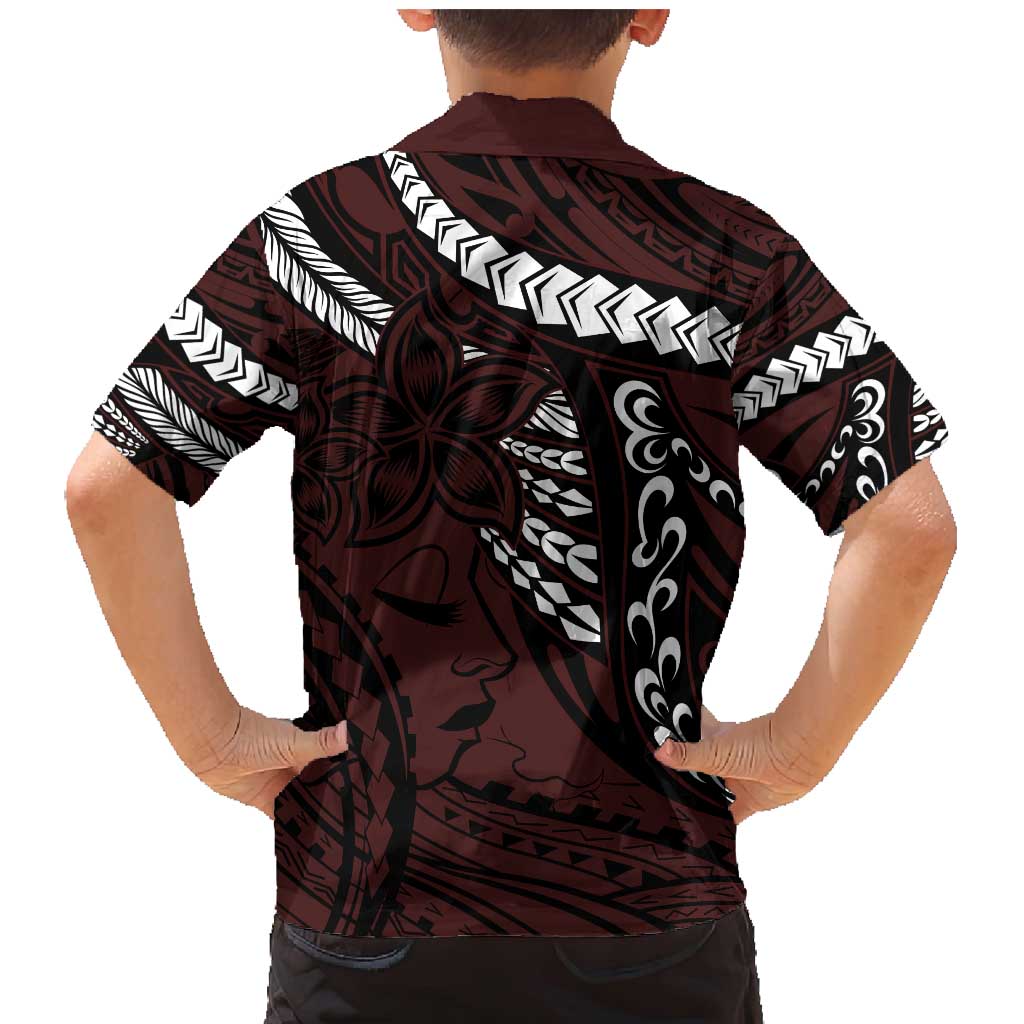 Polynesian Girl Tribal Tattoo Family Matching Mermaid Dress and Hawaiian Shirt Oxbood Vibe LT9 - Polynesian Pride