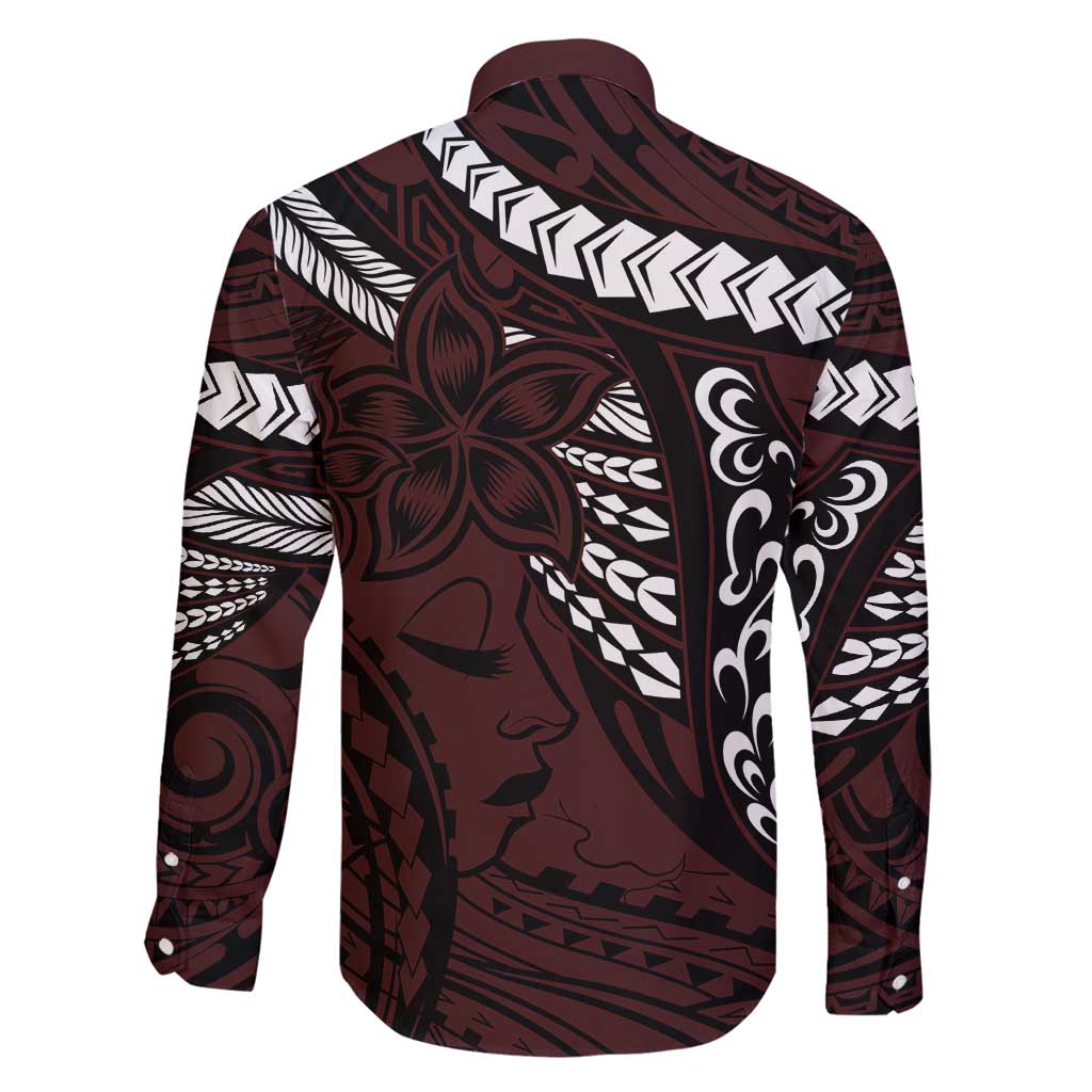Polynesian Girl Tribal Tattoo Family Matching Mermaid Dress and Hawaiian Shirt Oxbood Vibe LT9 - Polynesian Pride