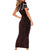 Polynesian Girl Tribal Tattoo Short Sleeve Bodycon Dress Oxbood Vibe