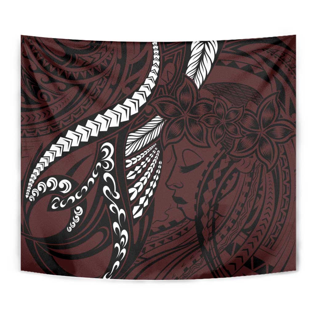 Polynesian Girl Tribal Tattoo Tapestry Oxbood Vibe