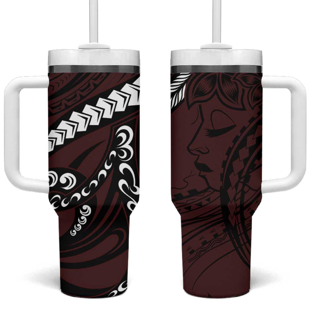 Polynesian Girl Tribal Tattoo Tumbler With Handle Oxbood Vibe