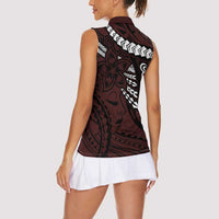 Polynesian Girl Tribal Tattoo Women Sleeveless Polo Shirt Oxbood Vibe LT9 - Polynesian Pride