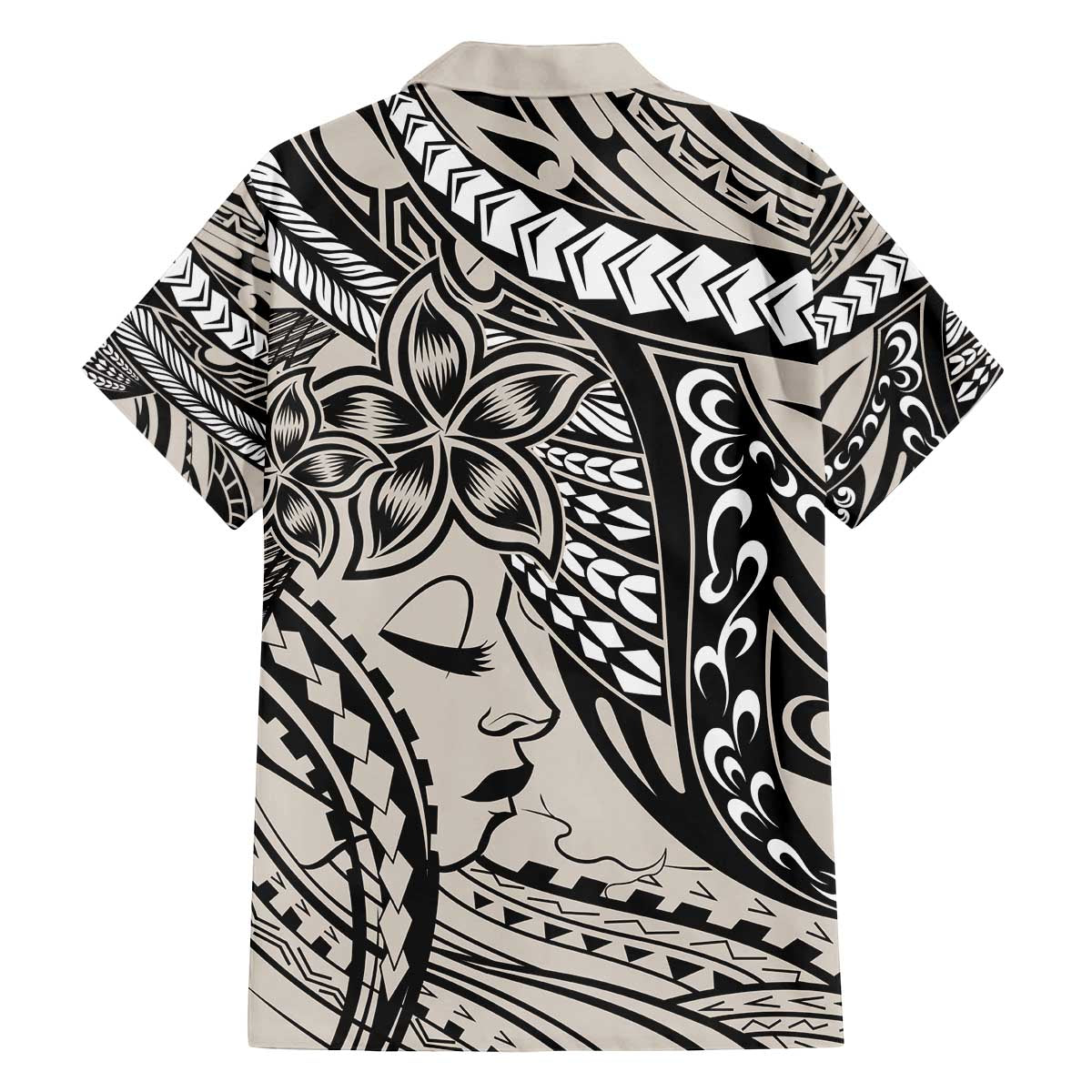 Polynesian Girl Tribal Tattoo Family Matching Puletasi and Hawaiian Shirt Beige Vibe LT9 - Polynesian Pride