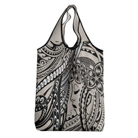 Polynesian Girl Tribal Tattoo Grocery Bag Beige Vibe