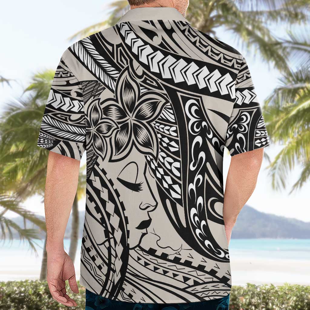 Polynesian Girl Tribal Tattoo Hawaiian Shirt Beige Vibe