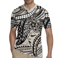 Polynesian Girl Tribal Tattoo Rugby Jersey Beige Vibe