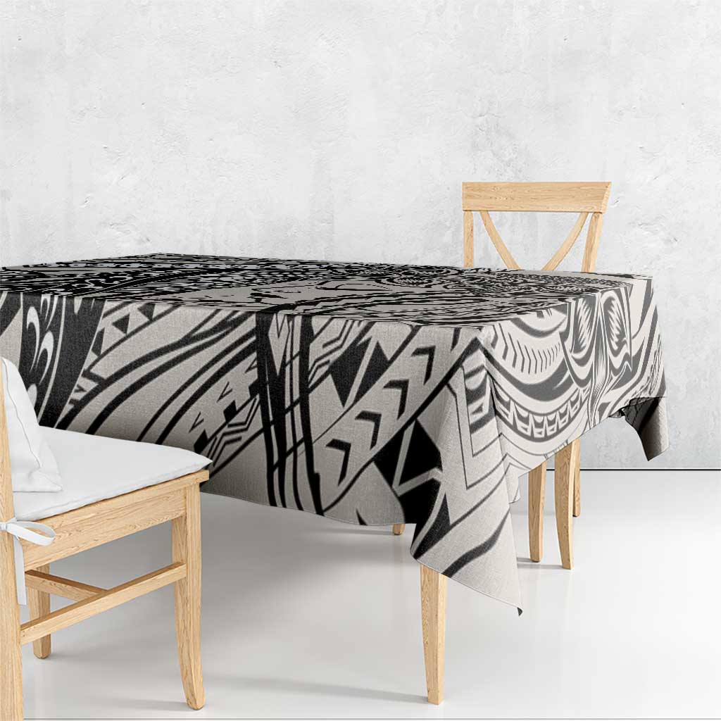 Polynesian Girl Tribal Tattoo Tablecloth Beige Vibe
