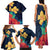 Polynesian Hibiscus Flower Waves Pattern Family Matching Tank Maxi Dress and Hawaiian Shirt