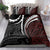 Polynesian Oxblood Line Art Tribal Tattoo Bedding Set