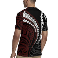 Polynesian Oxblood Line Art Tribal Tattoo Rugby Jersey