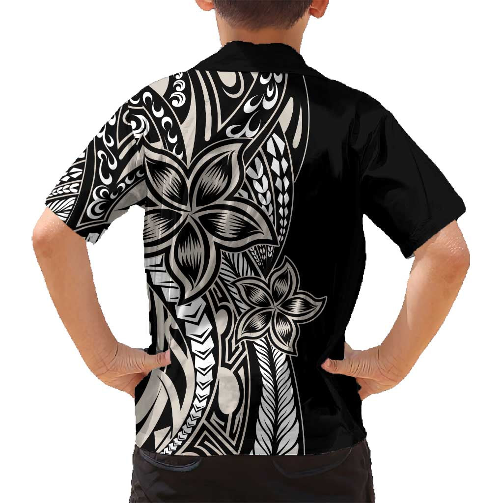 Polynesian Plumeria Floral Tattoo Pattern Family Matching Summer Maxi Dress and Hawaiian Shirt Beige Style LT9 - Polynesian Pride