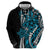 Polynesian Plumeria Floral Tattoo Pattern Hoodie Bllue Style