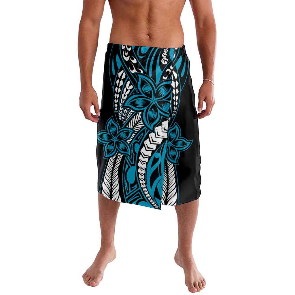 Polynesian Plumeria Floral Tattoo Pattern Lavalava Bllue Style