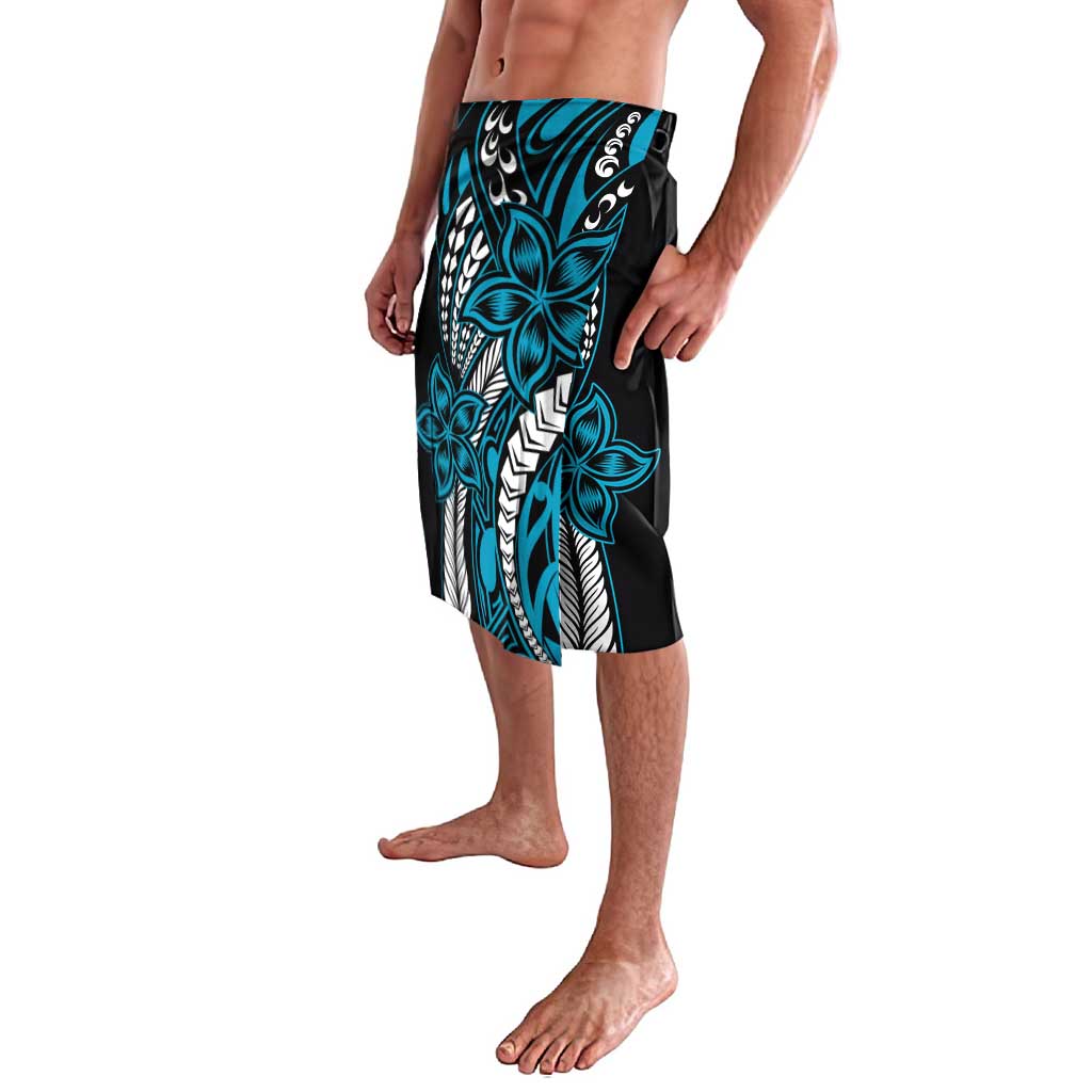 Polynesian Plumeria Floral Tattoo Pattern Lavalava Bllue Style