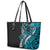 Polynesian Plumeria Floral Tattoo Pattern Leather Tote Bag Blue Style