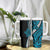 Polynesian Plumeria Floral Tattoo Pattern Tumbler With Handle Bllue Style