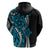 Polynesian Plumeria Floral Tattoo Pattern Zip Hoodie Bllue Style