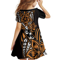 Polynesian Plumeria Floral Tattoo Pattern Family Matching Mermaid Dress and Hawaiian Shirt Gold Style LT9 - Polynesian Pride