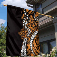 Polynesian Plumeria Floral Tattoo Pattern Garden Flag Gold Style