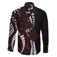 Polynesian Plumeria Floral Tattoo Pattern Family Matching Mermaid Dress and Hawaiian Shirt Oxblood Style LT9 - Polynesian Pride