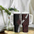 Polynesian Plumeria Floral Tattoo Pattern Tumbler With Handle Oxblood Style