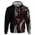 Polynesian Plumeria Floral Tattoo Pattern Zip Hoodie Oxblood Style