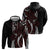 Polynesian Plumeria Floral Tattoo Pattern Zip Hoodie Oxblood Style