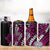 Polynesian Plumeria Floral Tattoo Pattern 4 in 1 Can Cooler Tumbler Pink Style