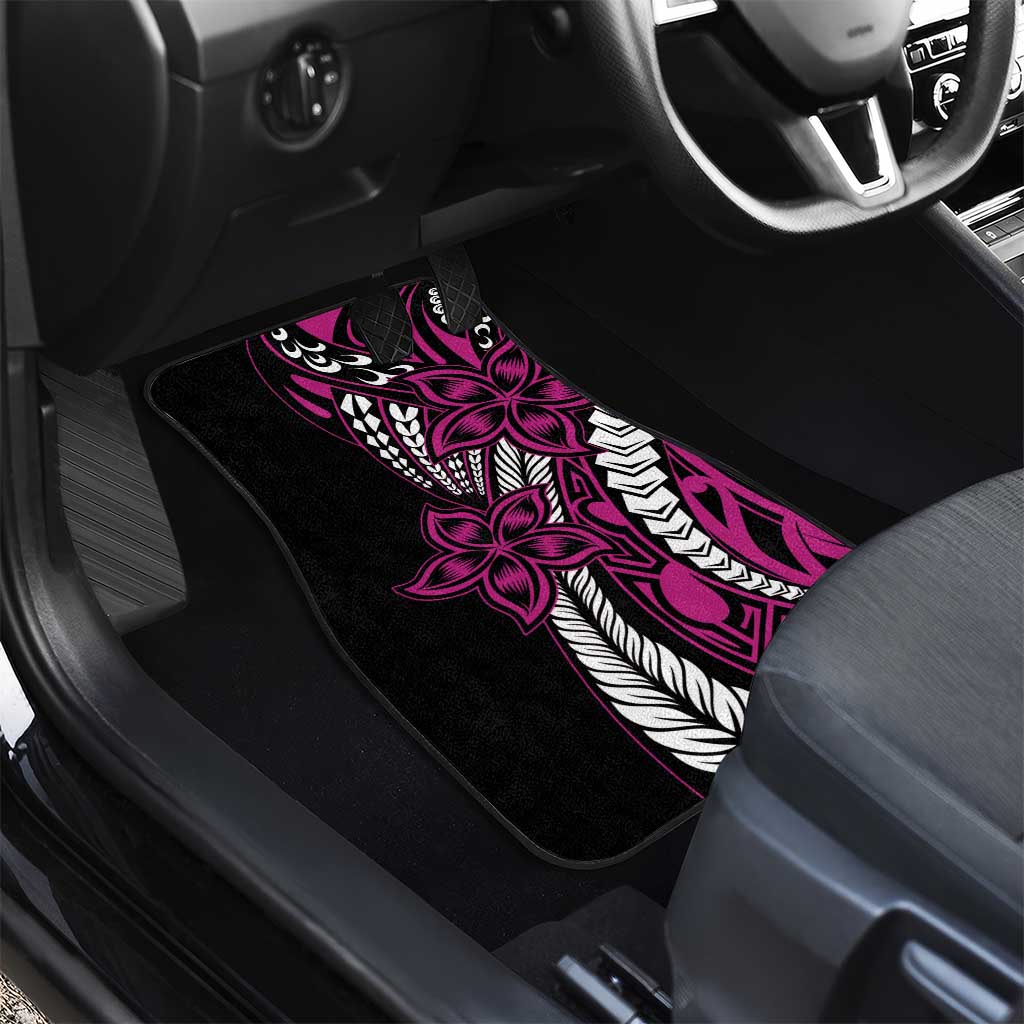 Polynesian Plumeria Floral Tattoo Pattern Car Mats Pink Style