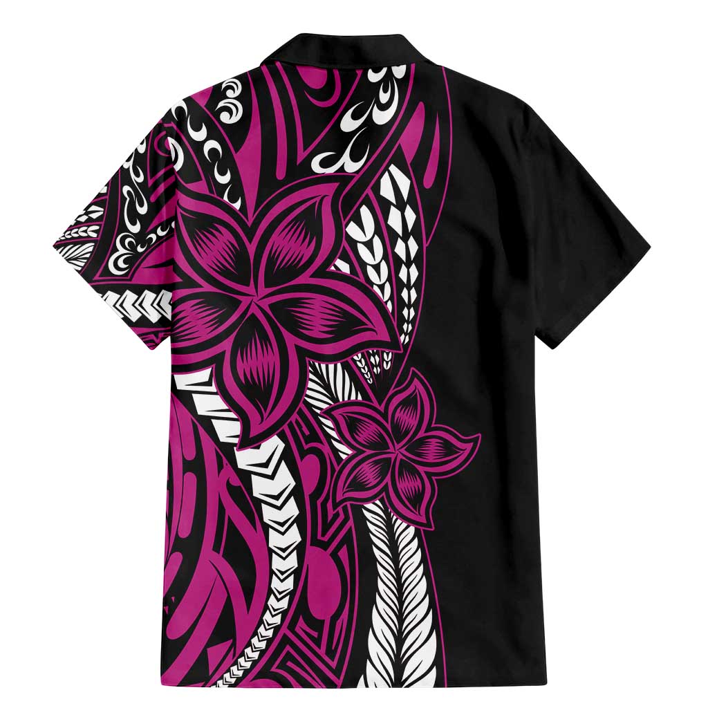 Polynesian Plumeria Floral Tattoo Pattern Family Matching Mermaid Dress and Hawaiian Shirt Pink Style LT9 - Polynesian Pride