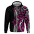 Polynesian Plumeria Floral Tattoo Pattern Hoodie Pink Style